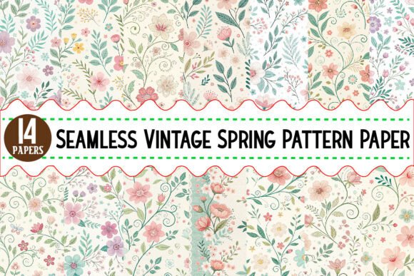 Download Seamless Vintage Spring Pattern Paper - Pattern Collection