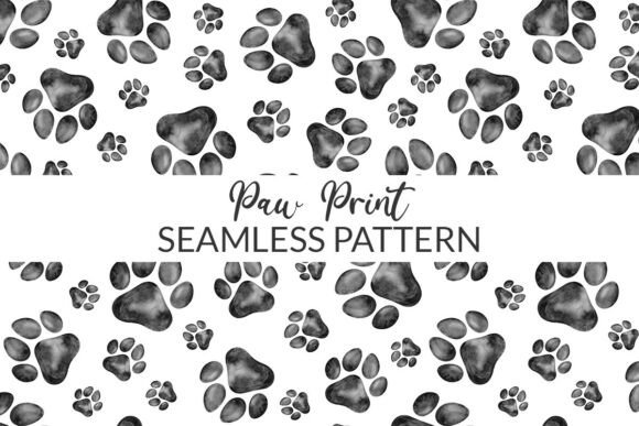 Download Black Paw Print Seamless Pattern Paper - Pattern Collection