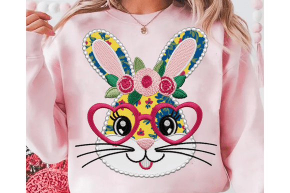Download Floral Bunny Patchwork PNG, Trendy Easter - Png Collection