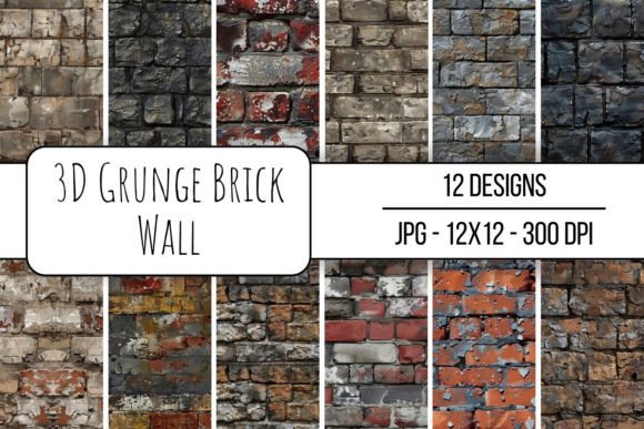 Download 3D Grunge Brick Wall Seamless Pattern - Pattern Collection