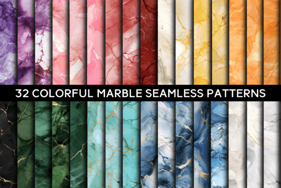 Download 32 Colorful Marble Seamless Patterns - Pattern Collection