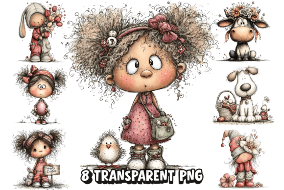Download 8 Whimsical Easter Girl PNG Clipart - Png Collection