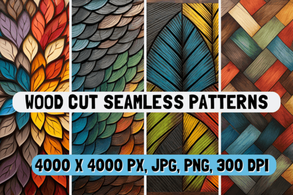 Download Woodcut Seamless Patterns - Pattern Collection