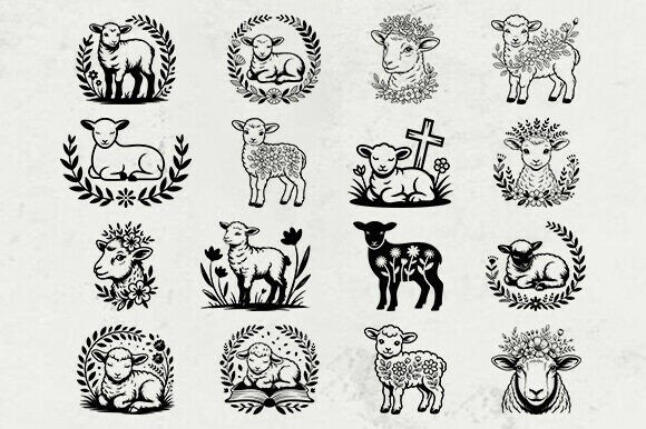 Download Floral Lamb SVG Bundle,Easter Lamb,Sheep - Svg bundle Collection