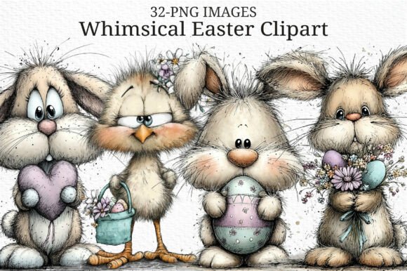 Download Whimsical Easter Clipart PNG Bundle - Png Collection