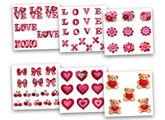 Download Valentine's Day Faux Crochet PNG Bundle - Png Collection