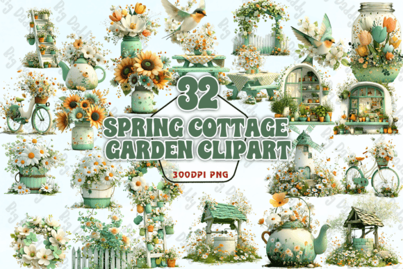 Download Spring Cottage Garden Clipart PNG - Png Collection
