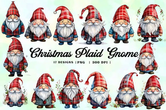 Download Christmas Plaid Gnome Clipart PNG Bundle - Png Collection