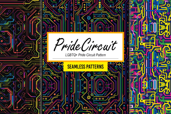Download LGBTQ+ Pride Circuit Seamless Pattern - Pattern Collection