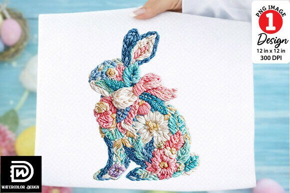Download Faux Yarn Easter Floral Bunny PNG - Png Collection
