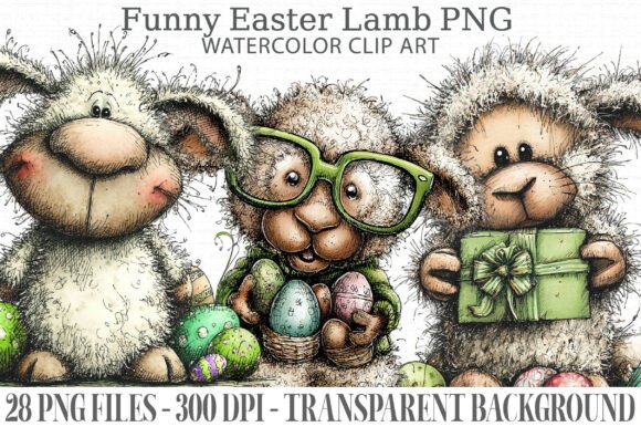 Download Funny Easter Lamb PNG Bundle - Png Collection