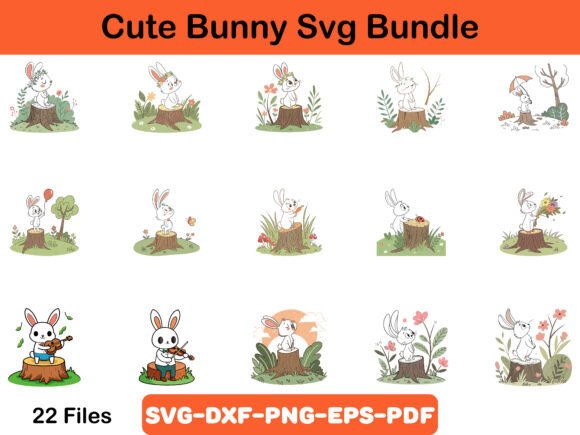 Download Cute Bunny Svg Bundle, Rabbit SVG Bundle - Svg bundle Collection