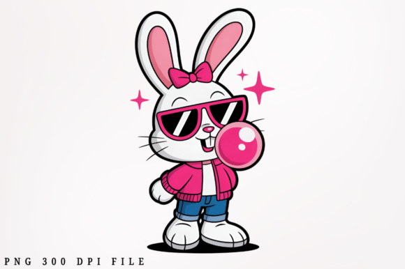 Download Cute Trendy Easter Bunny PNG Clipart Des - Png Collection