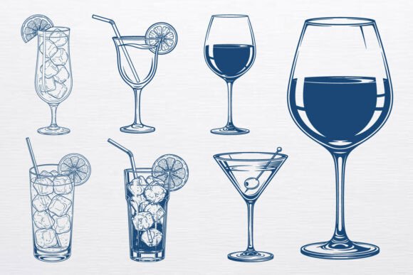 Download Vintage Cocktail Glass Vector Svg Bundle - Svg bundle Collection