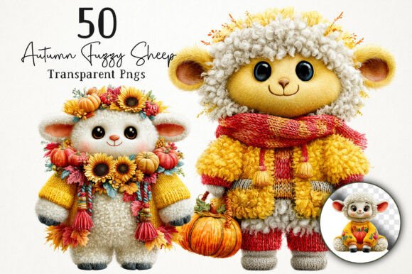 Download Cute Autumn Fuzzy Sheep PNG Clipart - Png Collection