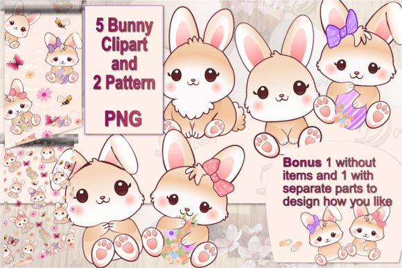 Download Cute Easter Bunny Clipart and Pattern - Pattern Collection