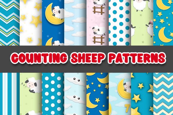 Download Counting Sheep Digital Paper Patterns - Pattern Collection