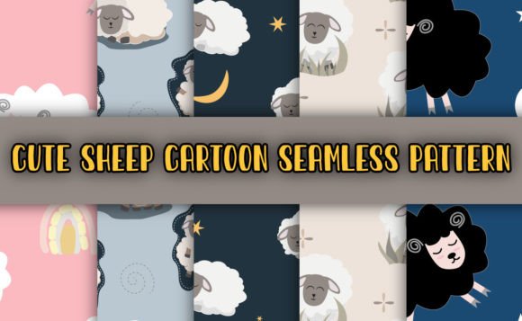Download Cute Sheep Digital Paper Patterns - Pattern Collection