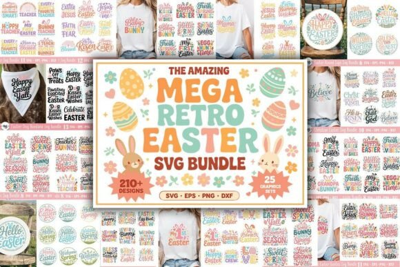 Download The Amazing Mega Retro Easter SVG Bundle - Svg bundle Collection
