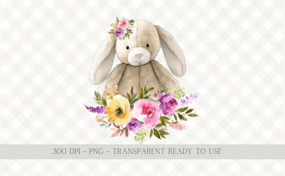 Download Spring Florals with Loop Ear Bunny PNG - Png Collection