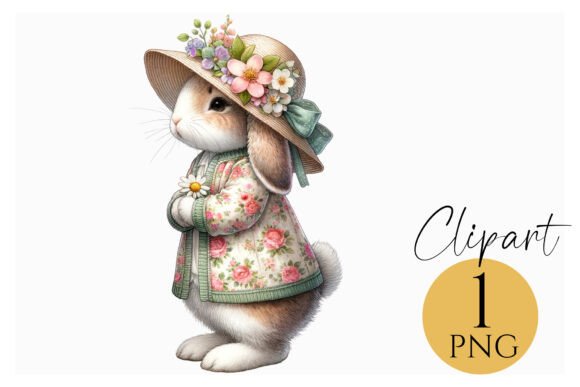 Download Spring Bunny Clipart Cottagecore PNG - Png Collection