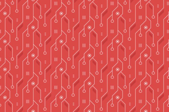 Download Red Circuit Board Seamless Pattern - Pattern Collection