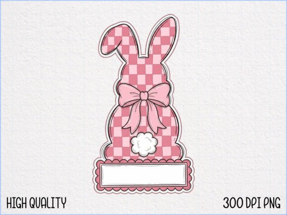 Download Pink Gingham Easter Bunny SVG PNG - Png Collection