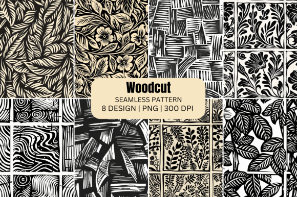 Download Woodcut Seamless Patterns Background - Pattern Collection