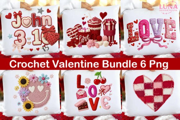 Download Faux Yarn Crochet Valentine Bundle 6 Png - Png Collection